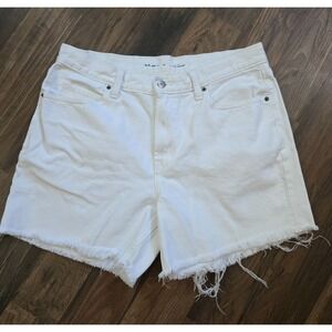 Old Navy High-Rise Straight White Denim Short Womens 12 Coastal beach Scandi Y2K
